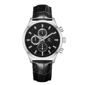 Time Craft Classic Leather Chronograph Watch